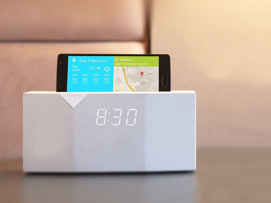 WITTI Design BEDDI Smart Radio Alarm Clock Speaker with Smart Home Integration, Black N7