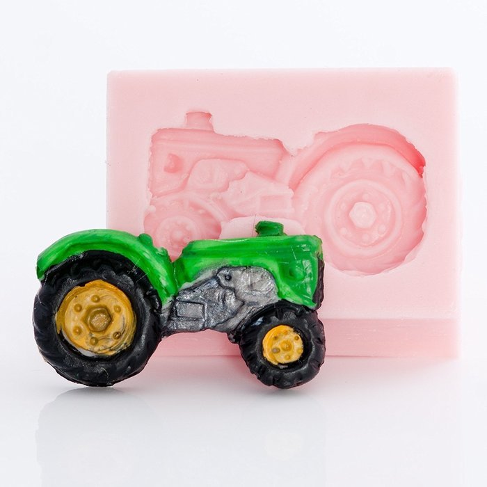 Small Farm Tractor Silicone Mold Food Safe Fondant, Resin, Polymer Clay Mold. Flexible easy to use. Jewelry, Craft... N4