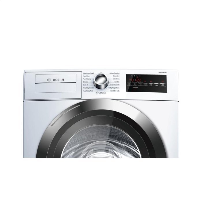 Bosch WTG86402UC800 4.0 Cu. Ft. White Stackable Electric Dryer - Energy Star N2