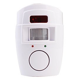 RioRand&reg; 105dB Security Alarm Siren with IR Motion Detector plus 2 Arm/ Disarm Remote Keychains - White