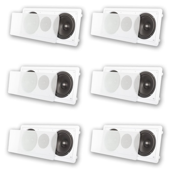 Acoustic Audio CC6 In-Wall 6.5" Left Right Front Rear 6 Speaker System 1800W CC6-6S