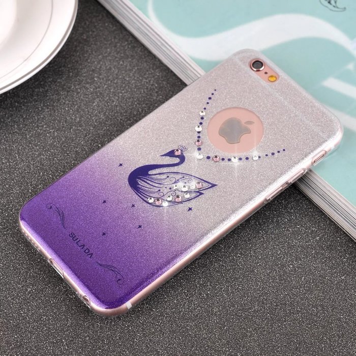 iPhone 6 Plus / 6S Plus Case Cover,TYoung(TM) Luxury 3D Diamond DIY Necklace Swan Pattern Soft TPU Silicone Full... N2