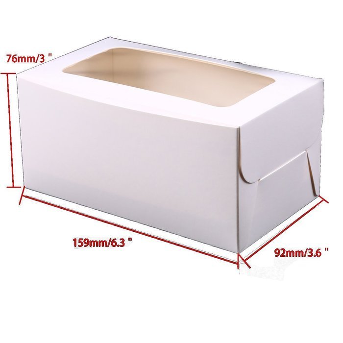 Whosee 4Pcs 6 holes Brown Muffin Holes Paper Cupcake Box N23