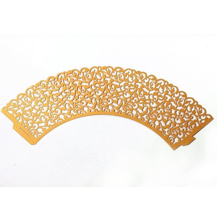 Baloray 12pcs gold Filigree Little Vine Lace Laser Cut Cupcake Wrapper Baking Cup Muffin Case Trays Wedding Birthday... N7