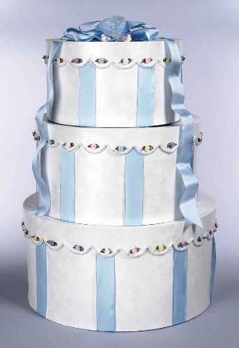 Darice 2849-57, 3-Stacked Primed Paper Mache Cake Box, White N2