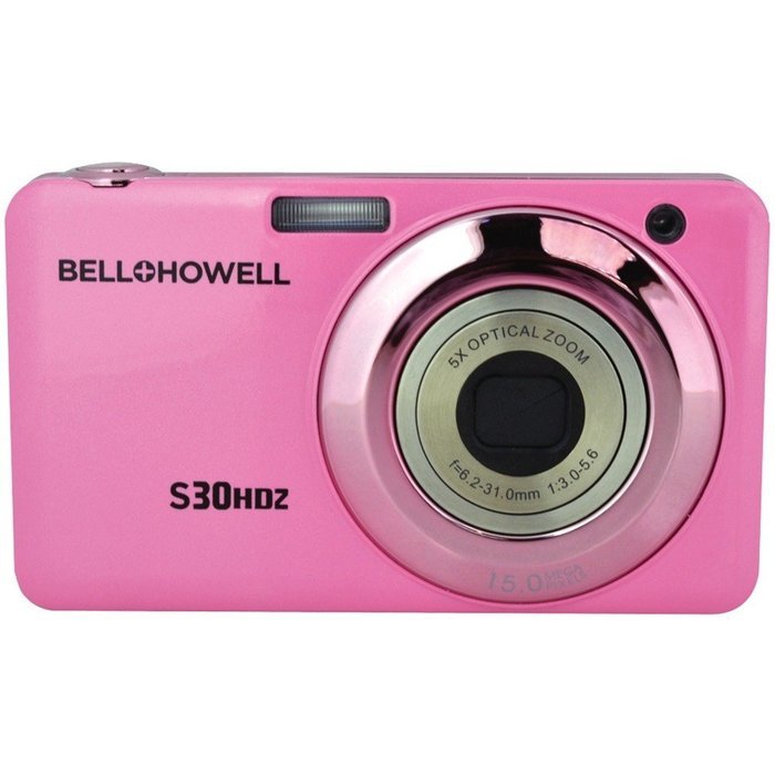15.0 Megapixel S30HDZ Slim Digital Camera with 5x Optical Zoom (Pink) By: BELL+HOWELL