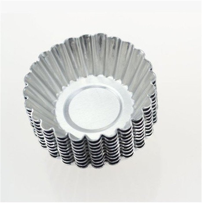 BUYBUYMALL 20pcs Egg Tart Aluminum Lined Mould Tin Baking Tool Cupcake Cake Cookie Molds N2