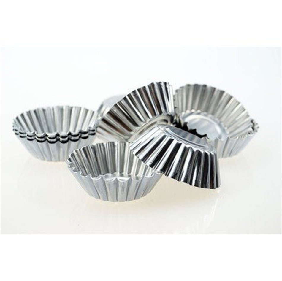 BUYBUYMALL 20pcs Egg Tart Aluminum Lined Mould Tin Baking Tool Cupcake Cake Cookie Molds N3