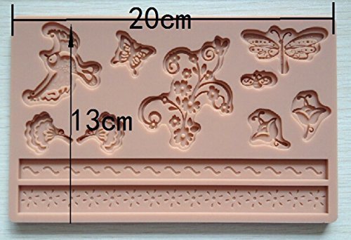 HSE Fondant tool Animal butterfly shape baking mold silicone embossing die sugar Arts flower