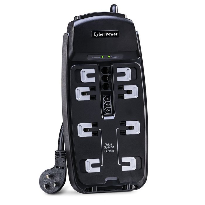 CyberPower CSP606T Surge Protector 6-Outlets 6-Ft Cord and TEL Protection 1350 Joules N7