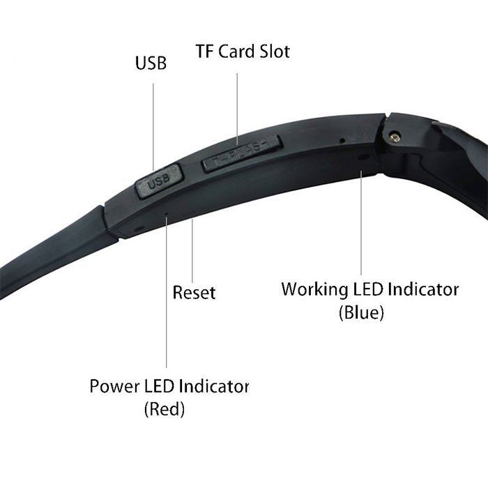 Fund 1080P 8MP 120 Degree Wide Angle HD Camera Glasses Video Recording Sport Sunglasses DVR Eyewear Support 32GB... N3