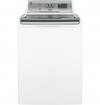 GE White Top Load Laundry Pair with GTW810SSJWS 28" Washer and GTD81GSSJWS 28" Gas Dryer