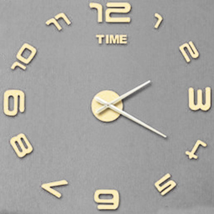 MuLuo Creative Numbers Wall Clock DIY Acrylic Mirror Wall Stickers Watches For Living room gold N6