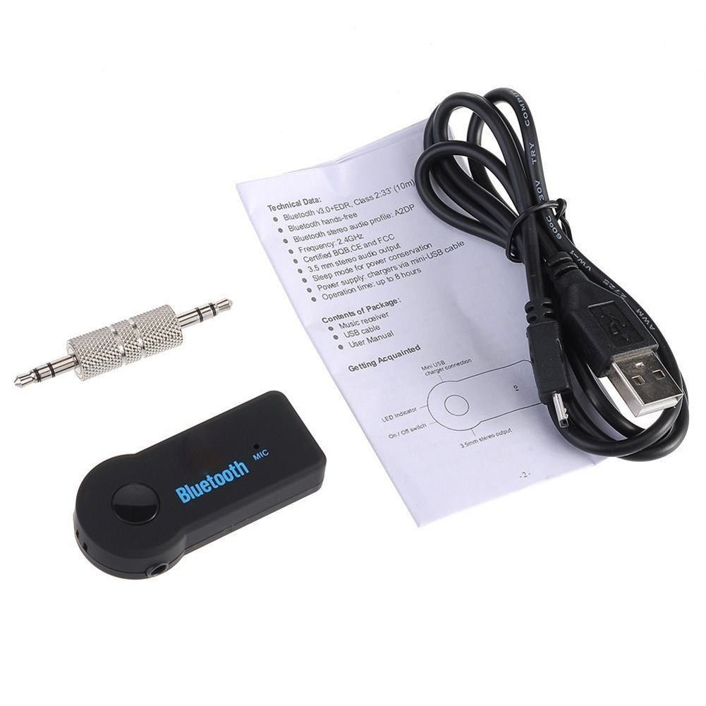 MXtechnic 3.5mm Stereo Bluetooth Audio Music Receiver Adapter Mic Car ...