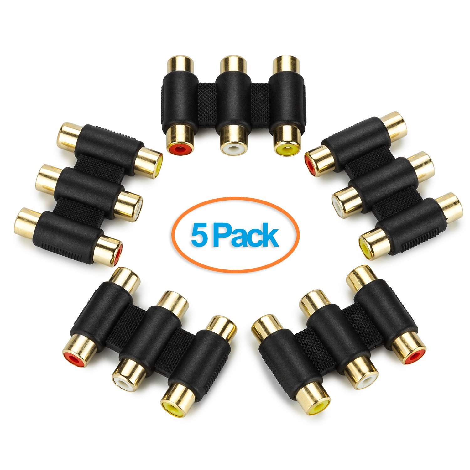 Aurum Cables High Quality 5 Pack 3 Rca Female To Female Coupler Jack Adapter N4 Free Image Download 