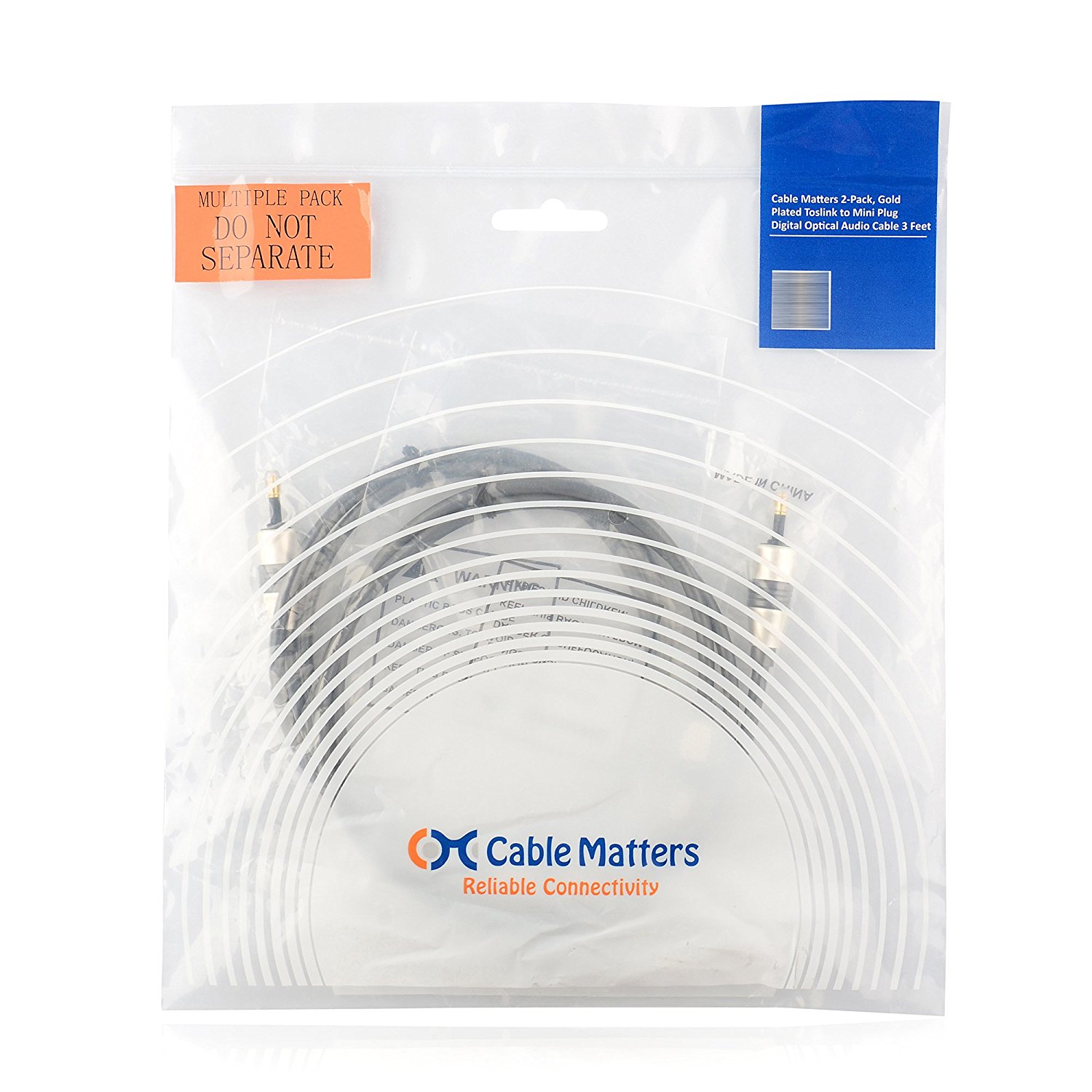 Cable Matters Pack Gold Plated Toslink To Mini Plug Digital Optical