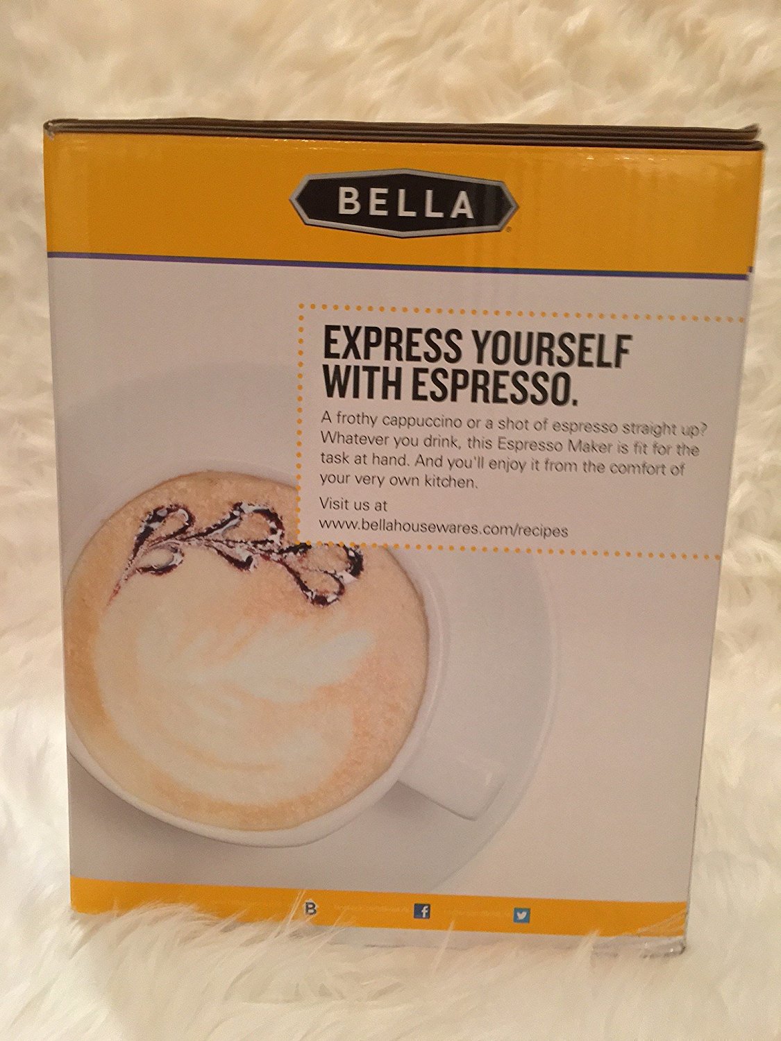 Bella Steam Espresso Maker,12 Oz Dishwasher and Microwave Safe Ceramic