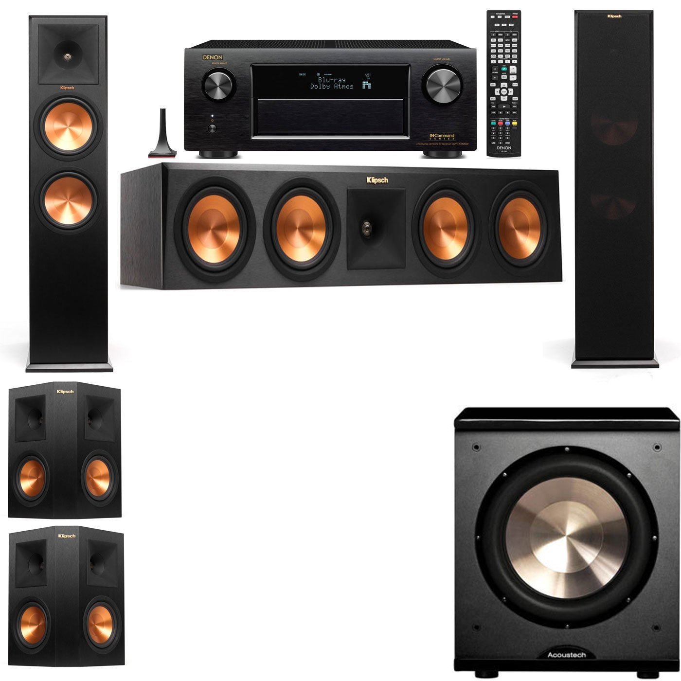 Klipsch RP280F Tower SpeakersPL2005.1Denon AVRX4100W free image