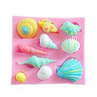 Wocuz W0230 Shell Conch Baking Fondant Cake Choclate Candy Mold,l8cm*w7.2cm*h1.3cm N3