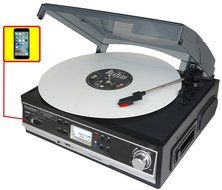 Boytone BT-16DJB-C 3-speed Stereo Turntable with 2 Built in Speakers Digital LCD Display + Supports USB/SD/AUX... N2