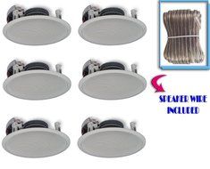 Yamaha Custom Easy-to-install In-Ceiling Flush Mount 2-Way 120 watts Natural Sound Speaker (Set of 6) with 1"...