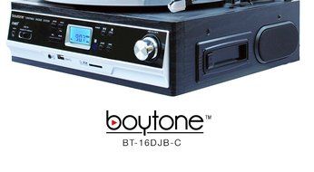 Boytone BT-16DJB-C 3-speed Stereo Turntable with 2 Built in Speakers Digital LCD Display + Supports USB/SD/AUX... N5