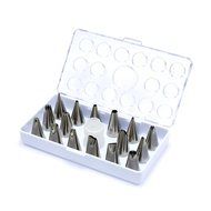 16 Piece Nozzles Stainless Piping Steel Cake Decorating Tube Tips Set for Cake Decoration with Hinged Storage... N8