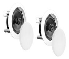 Pyle PDIC81RDSL In-Wall / In-Ceiling Dual 8-inch Speaker System, 2-Way, Flush Mount, Silver (Pair) N7