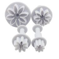 Generic 4Pcs/Set Daisy Flower DIY Cake Plunger Fondant Cutter Decorating Sugarcraft Mold Paste Moulds(White) N4