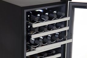 Whynter WC-282TS 28 Bottle Touch Control Freestanding Wine Cooler, Black with Stainless Steel Trim