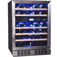 NewAir AWR-460DB 46 Bottle Built in Dual Zone Compressor Wine Cooler, Stainless Steel &amp; Black N2