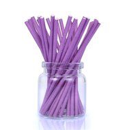 BakeBaking Purple Lollipop Sticks 4-inch, Food Safe Paper Cake Pop Accessories 100 count (4, Purple)