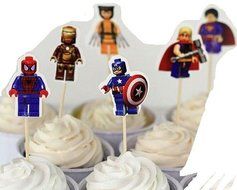 Lego The Avengers Assorted Cupcake Picks - Set of 12