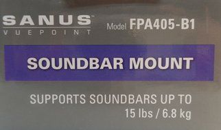 Sanus Soundbar Mount - Wall Bracket FPA405-B1 N3