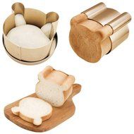 MyLifeUNIT Non Stick Bread Pan Molds, Stainless Steel Cake Mold Bear Shape Bread Cake Mold, Gold N4