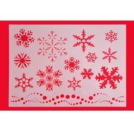 FOUR-C Cake Stencils Snowflake Model Cookie and Coffee Decor Stencil Color White