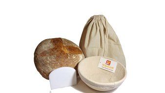 Banneton Brotform Basket Bread Dough Proofing Basket 4 pcs professional Bundle 8,5 Inch Round Handmade Rattan... N3
