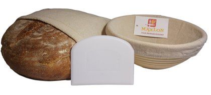 Banneton Brotform Basket Bread Dough Proofing Basket 4 pcs professional Bundle 8,5 Inch Round Handmade Rattan... N4