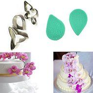 Y&amp;XL&amp;H Silicone Butterfly Orchid Petal Stainless Steel Cutter Flower Cutter Cake Decorating Moulds (Random Color) N4