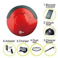Homie Life Robotic Vacuum Cleaner. Large Capacity of 12 OZ Vacuum Cleaning Robot in Red for Pets and Allergies. N2