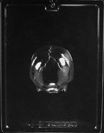 1 X MEDIUM 3-D SKULL BACK CHOCOLATE CANDY MOLD