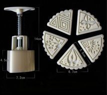 Akak Store China's Mid-Autumn Festival Moon cake Mould Set，Party Mooncake Cake Mold 5 Triangle Stamps - 50g,White N8