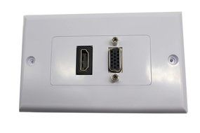 Lemeng New design Gold plated HDMI VGA Component Composite Audio Video Wall Face Plate Panel-White N4