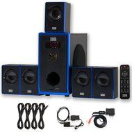 Acoustic Audio AA5102 Home 5.1 Speaker System with Bluetooth Optical Input and 4 Extension Cables