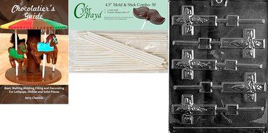 Cybrtrayd R023 Cross Lolly Chocolate Candy Mold with Exclusive Cybrtrayd Copyrighted Chocolate Molding Instructions... N8