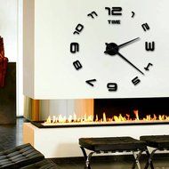 MuLuo Creative Numbers Wall Clock DIY Acrylic Mirror Wall Stickers Watches For Living room gold N8