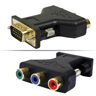 ESUMIC 3 RCA YUV RGB Video Female To HD15-Pin VGA Component Video Jack Adapter 2 Pack N3