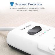 HOLSEM 5 Outlets Surge Protector Power Strip with 2 USB Charging Ports (5V/2.1A) and 4' Heavy Duty Extension Cord... N30