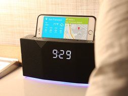 WITTI Design BEDDI Smart Radio Alarm Clock Speaker with Smart Home Integration, Black N10