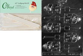 Cybrtrayd 00045St25-C126 Nutcracker Lolly Christmas Chocolate/Candy Mold with 25 4.5-Inch Lollipop Sticks